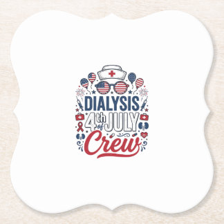 Dialyse 4. Juli Crew Krankenschwester Patriotische Untersetzer