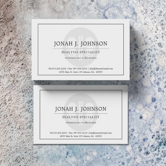 Dialyse Kidney Symbol Business Card Visitenkarte