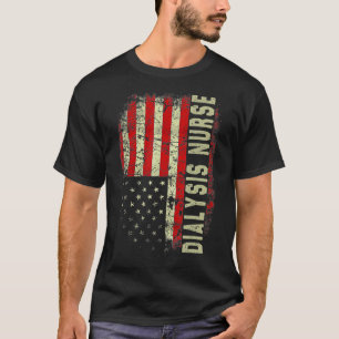 Dialyse-Krankenschwester 4. Juli US-Flagge Patriot T-Shirt