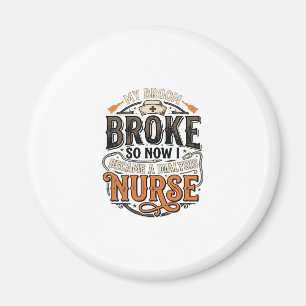 Dialyse-Krankenschwester Halloween Besen Brach Vin Magnet