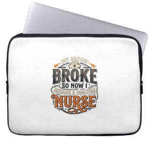 Dialyse-Krankenschwester Halloween Besen Zerbroche Laptopschutzhülle