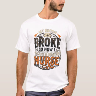 Dialyse-Krankenschwester Halloween Besen Zerbroche T-Shirt