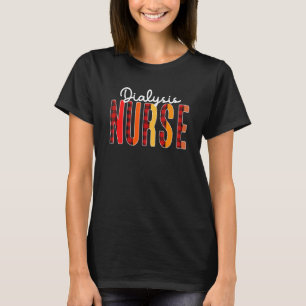 Dialyse-Krankenschwester Karo Rot Liebe Herz Steth T-Shirt