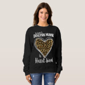 Dialyse Krankenschwester Niedlich Leopard Kariert, Sweatshirt (Vorne ganz)