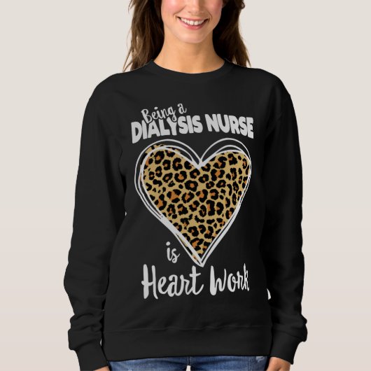 Dialyse Krankenschwester Niedlich Leopard Kariert, Sweatshirt (Vorderseite)