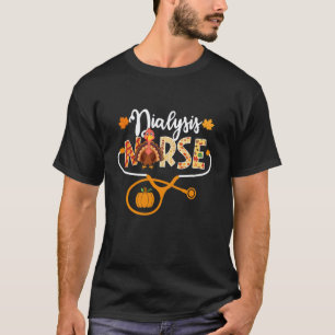 Dialyse-Krankenschwester Truthahn Stethoskop Kürbi T-Shirt