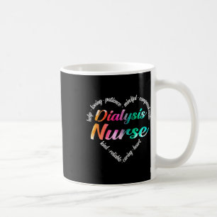 Dialyse Nurse Herz Word Cloud Watercolor Rainbow Kaffeetasse