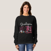 Dialyse Nurse Leopard Karierte Liebe Herz Stethosc Sweatshirt (Vorne ganz)
