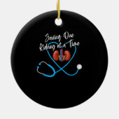 Dialyse Nurse Nephrologie Nierenerkrankung Keramik Ornament (Hinten)