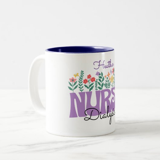Dialyse Nurse Nephrologie Personalisiert Zweifarbige Tasse (Vorderseite Links)