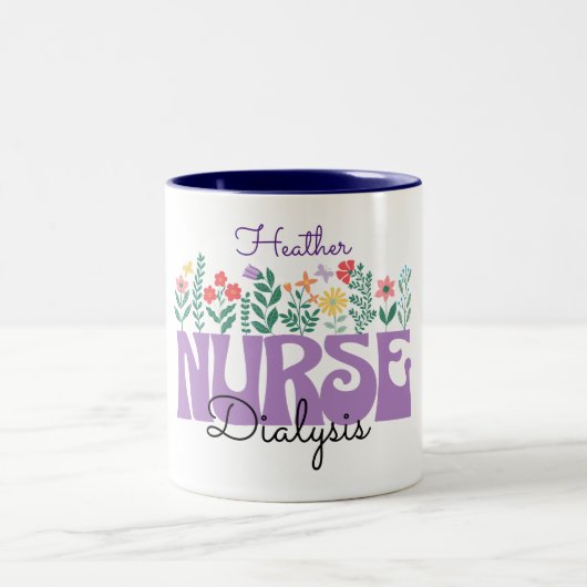 Dialyse Nurse Nephrologie Personalisiert Zweifarbige Tasse (Mittel)