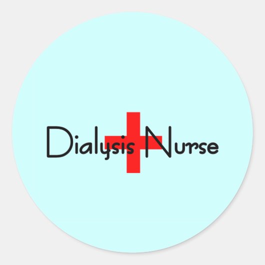 Dialyse Nurse Runder Aufkleber (Vorderseite)