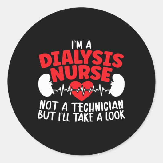 Dialyse Nurse Technischer Spaß Runder Aufkleber (Vorderseite)