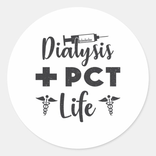 Dialyse + PCT Lebensdialyse Technischer Pflegetech Runder Aufkleber (Vorderseite)