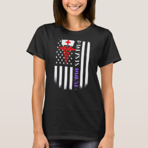 Dialyse-Pflege US-Flagge Patriotische Nephrologie- T-Shirt
