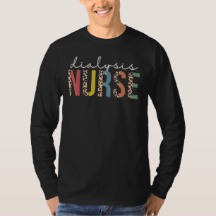 Dialyse Rn Leopard Nephrologie Registered Nurse Ki T-Shirt