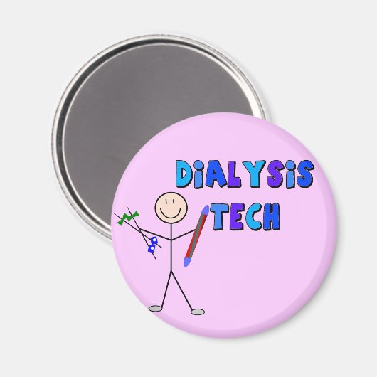 Dialyse Tech STICK MAN Design Magnet (Vorderseite/Rückseite)