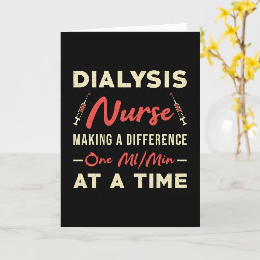 Dialyse Technician Nurse Nephrologie Dialysis Tech Karte (Gelbe Blume)