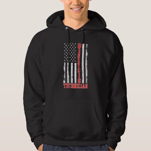 Dialyse Technician US American Flag Nephrologie Te Hoodie (Vorderseite)