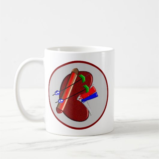 Dialyse und Nieren-Entwurfs-Geschenke Kaffeetasse (Links)