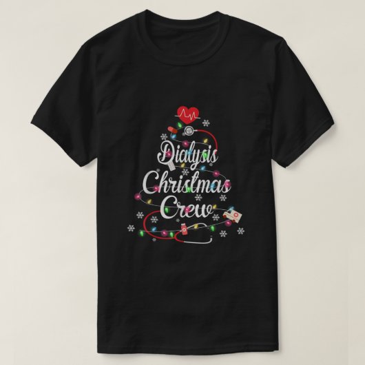 Dialyse Weihnachtsdialyse Nurse Nephrologie Crew T-Shirt (Design vorne)
