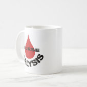 Dialysekrankenschwester-Blut-Tropfen vorbei Kaffeetasse (Vorderseite Links)