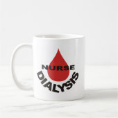 Dialysekrankenschwester-Blut-Tropfen vorbei Kaffeetasse (Links)