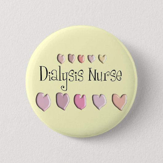 Dialysekrankenschwester-Herz-Entwurfs-Geschenke Button (Vorderseite)