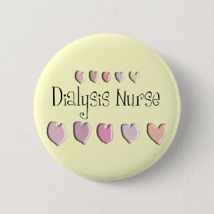 Dialysekrankenschwester-Herz-Entwurfs-Geschenke Button