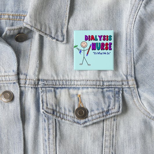 Dialysekrankenschwester-Stock-Personen-Entwurf Button (Beispiel)