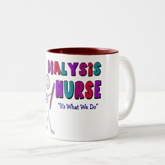 Dialysekrankenschwester-Stock-Personen-Entwurf Zweifarbige Tasse (VorderseiteRechts)
