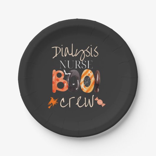 Dialyseschwestern halloween schwarzes Hemddesign Pappteller (Vorderseite)