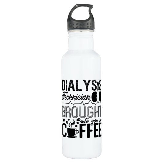 Dialysetechniker, der durch Kaffeekonephrologie Edelstahlflasche (Vorderseite)