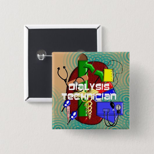 Dialysetechniker-Kunst-Geschenke Button (Vorne & Hinten)