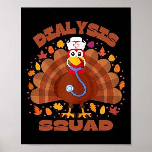 Dialysetechniker Nephrologie Thnksgiving Dialysi Poster (Vorne)