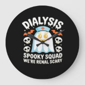 Dialysis Nephrologie Nurse Niedlich Halloween Spoo Große Wanduhr (Vorderseite)