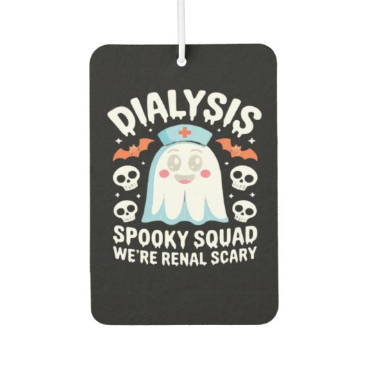 Dialysis Nephrology Nurse Cute Halloween Spooky Es Autolufterfrischer (Vorderseite)