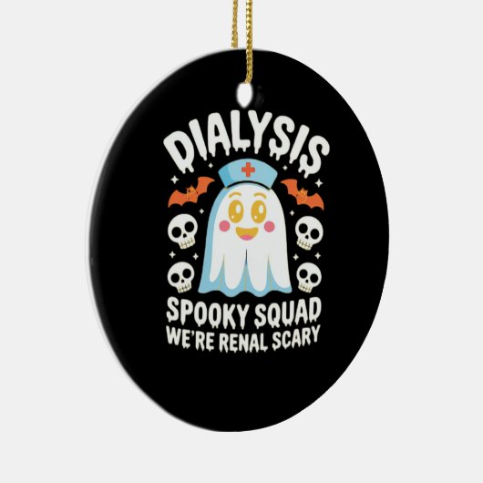 Dialysis Nephrology Nurse Cute Halloween Spooky Es Keramik Ornament (Rechts)
