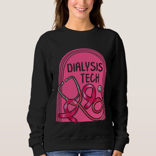 Dialysis Nurse Dialysis Tech Pink Stethoscope Tee (Vorderseite)