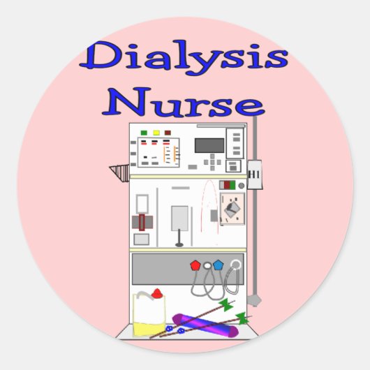 Dialysis Nurse Geschenke Einzigartiges Maschinende Runder Aufkleber (Vorderseite)