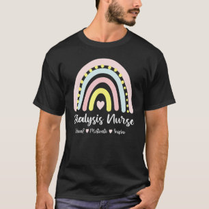 Dialysis Nurse Heal Motivate Inspiriert Boho Rainb T-Shirt