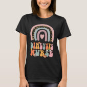 Dialysis Nurse Nephrology Nursing Groovy Retro Rai T-Shirt (Vorderseite)