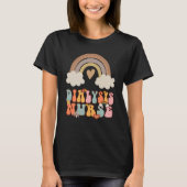 Dialysis Nurse Nephrology Nursing Groovy Retro Rai T-Shirt (Vorderseite)
