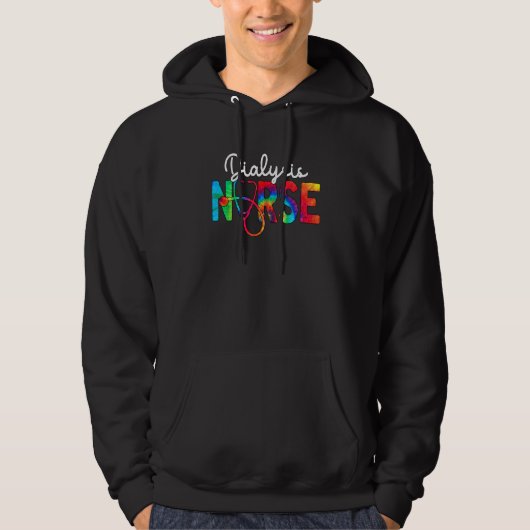 Dialysis Nurse Squad Watercol Liebe Stethoscope Rn Hoodie (Vorderseite)