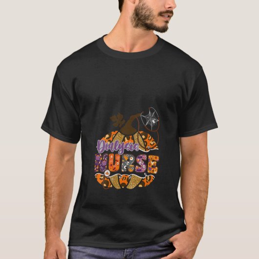 Dialysis Nurse Stethoscope Leopard Hallowee T-Shirt (Vorderseite)