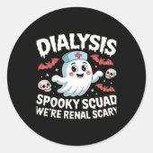 Dialysis Spooky Squad Nephrologie Halloween Nephro Runder Aufkleber (Vorderseite)