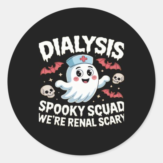 Dialysis Spooky Squad Nephrologie Halloween Nephro Runder Aufkleber (Vorderseite)
