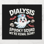 Dialysis Spooky Squad Nephrologie Halloween Nephro Schaumweinetikett (Einzelnes Label)