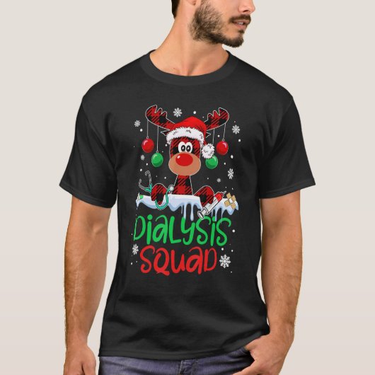 Dialysis Squad Christmas Reindeer Nurse Matching P T-Shirt (Vorderseite)