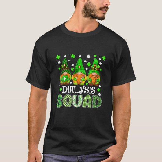 Dialysis Squad Gnomies St Patricks Day Nurse T-Shirt (Vorderseite)